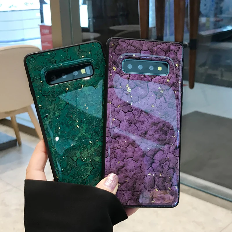Роскошный Мраморный чехол для samsung galaxy S10 S10 Lite S8 S9 Plus S7 edge Note 8 9 j6 j7 j8, Золотая фольга, чехол, плюшевый шар, подставка, держатель