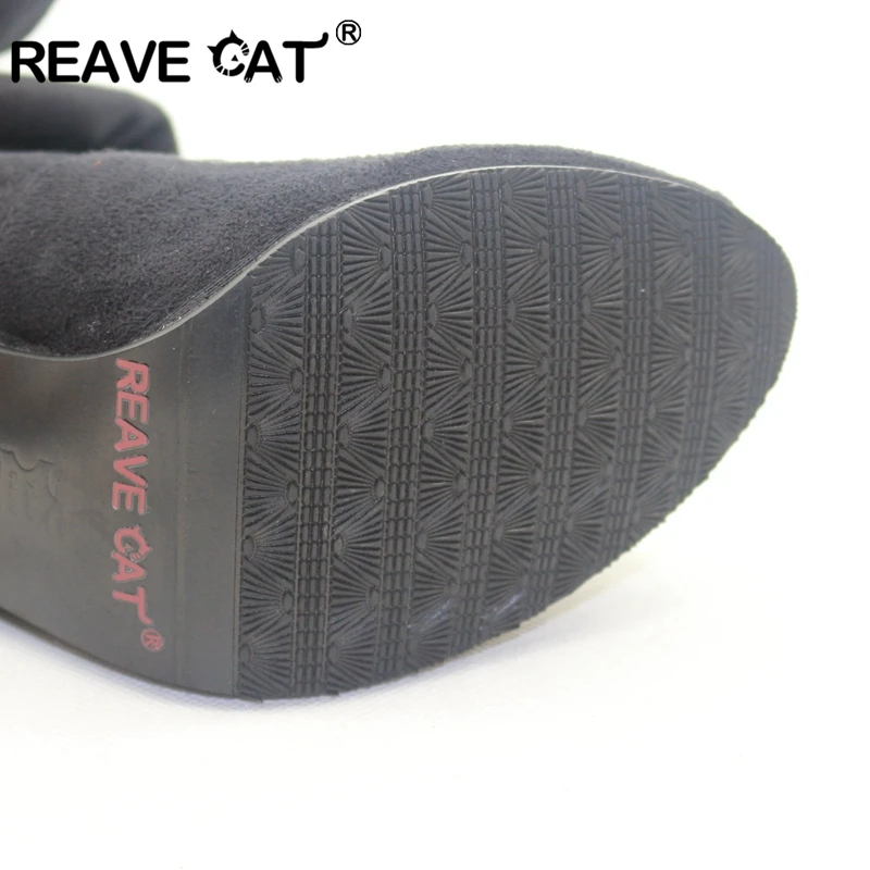 Женские сапоги выше колена REAVE CAT праздничные зимние больших размеров 34 43 на