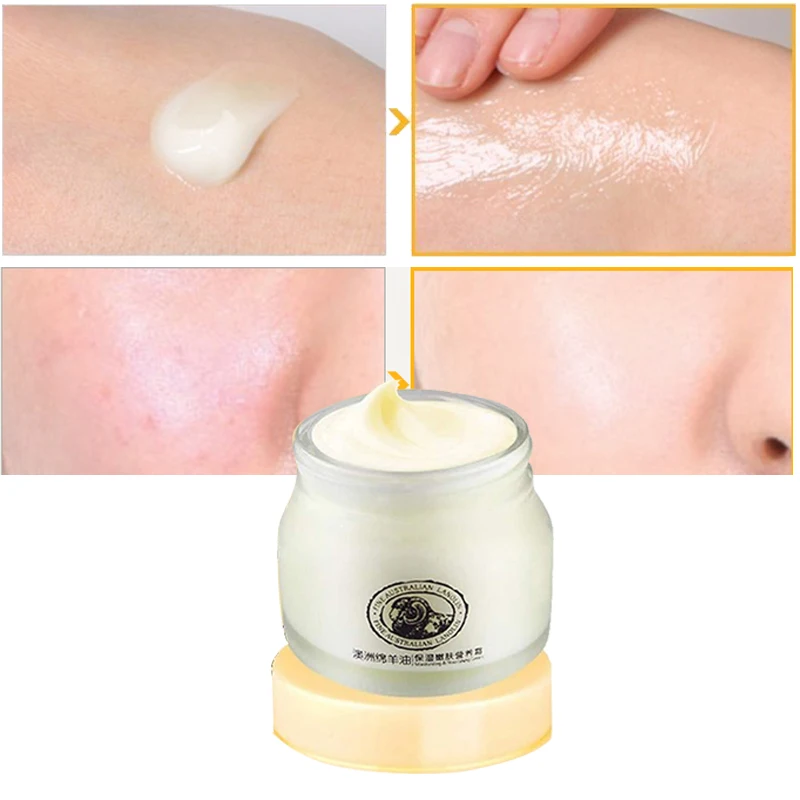 Sheep Oil Cream Face Collagen Facial Moisturizer Lanolin Skin Moisturizing Soothing &amp Hydrating Brightening LAIKOU |