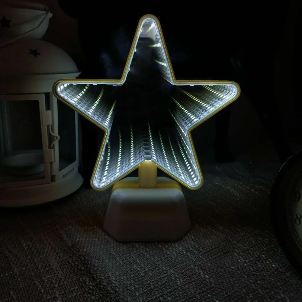 3D Mirror Led Infinity Tunnel Night Lamp Light LED Home Decoration Sign Cool Tabletop for Bedroom Lighting | Освещение