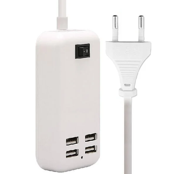 ЕС Plug Умный и Эффективный БЛОК Питания 15 Вт 4 USB Портов Desktop Зарядное Устройство HUB