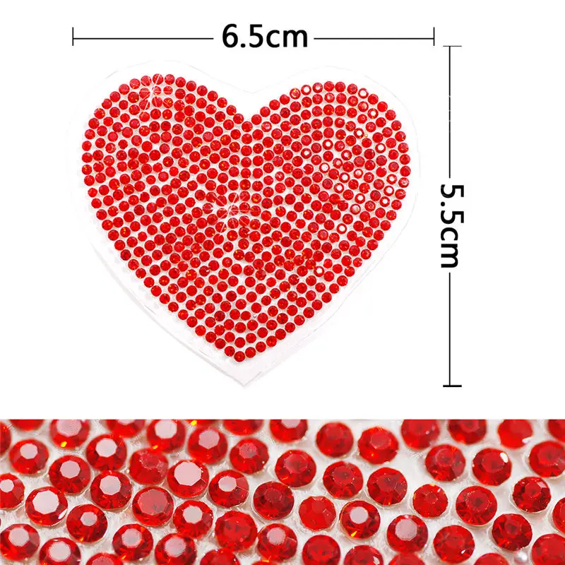 Style 1 6.5cm rhinestone star stickers rhinestones applique 5pcs/pack hotfix heat transfer design iron on For kids garment bag shoe - Color: Style 1