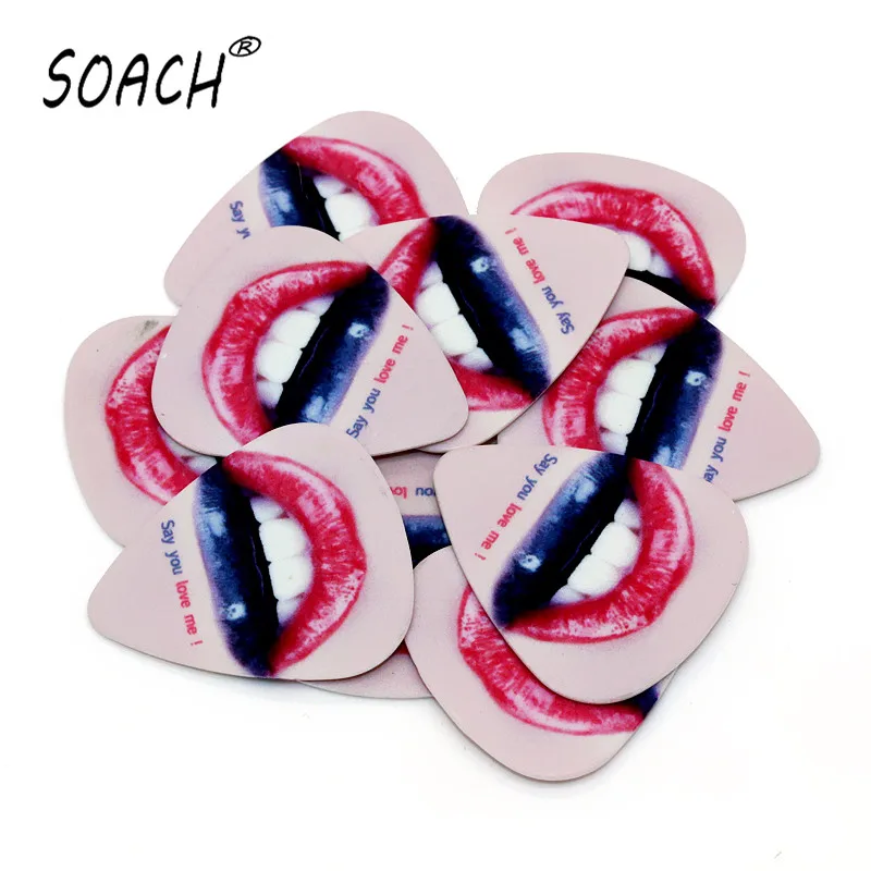 

SOACH 10PCS 0.71mm high quality guitar picks two side pick Sexy lips picks earrings DIY Mix picks Guitar Accessories