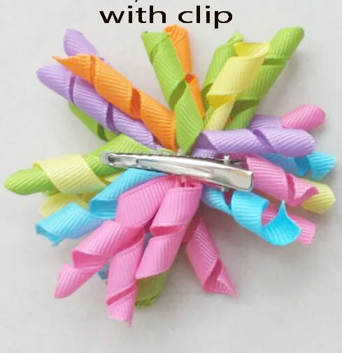 2pcs baby korker tassel Ponytail holders curly ribbons flower hair clip ties corker school bobbles elastic accessory PD006 | Детская