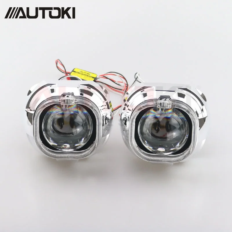 Autoki 3 дюйм(ов) H4 Koito Q5 D2H Bi-ксеноновых фар, Высокопрочная конструкция линзы прожекторного типа+ светодиодные лампы DRL руководство кожух для автомобильных headligh