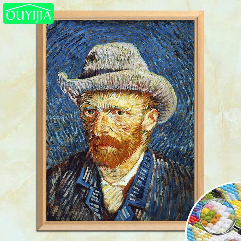 Автопортрет Vencint Van Gogh от Pointillism 5D алмазная живопись своими руками полностью