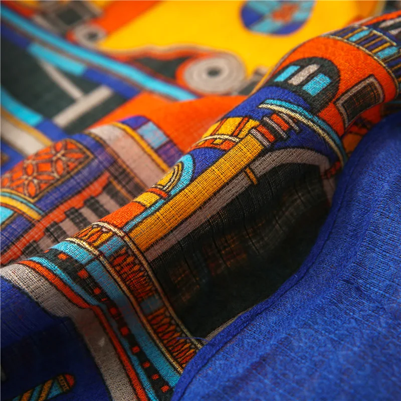 Роскошный брендовый Африканские Этнические синие шарф длинная шаль из вискозы