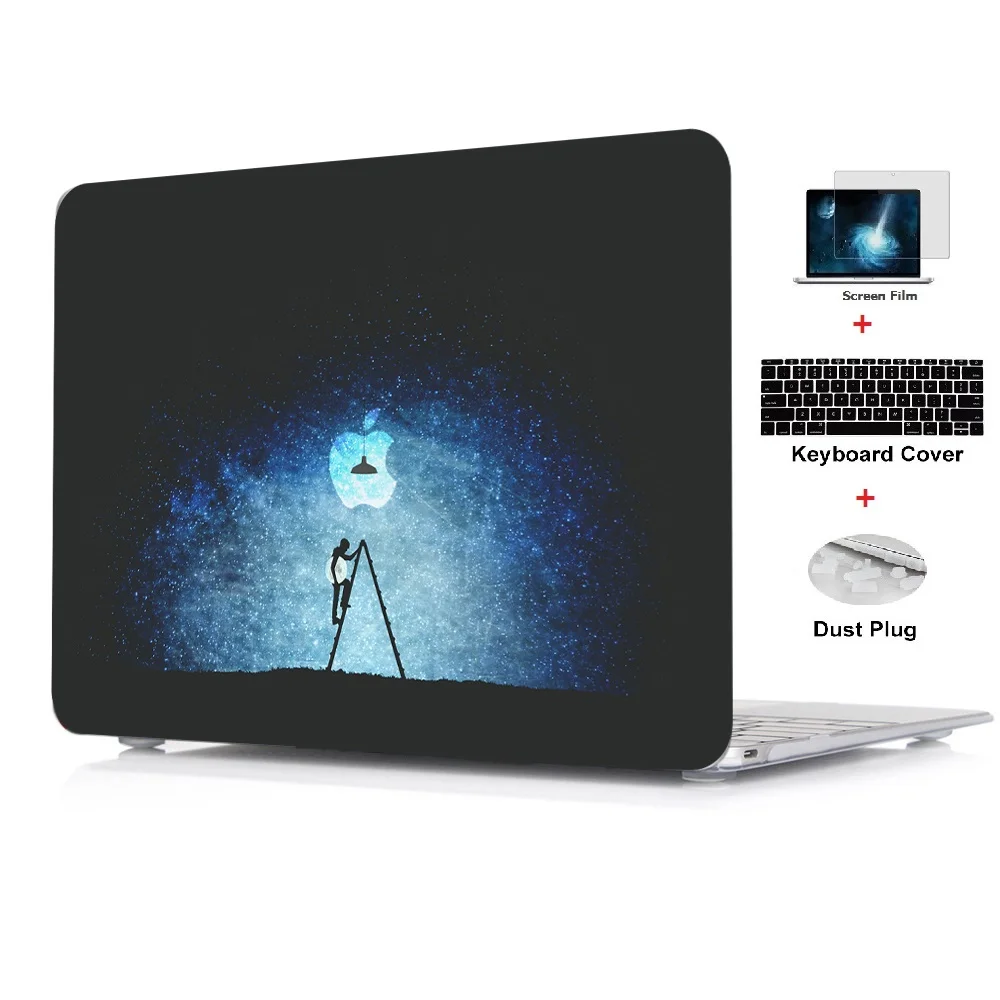Пластиковый жесткий чехол с рисунком + для клавиатуры только старых MacBook Pro 13