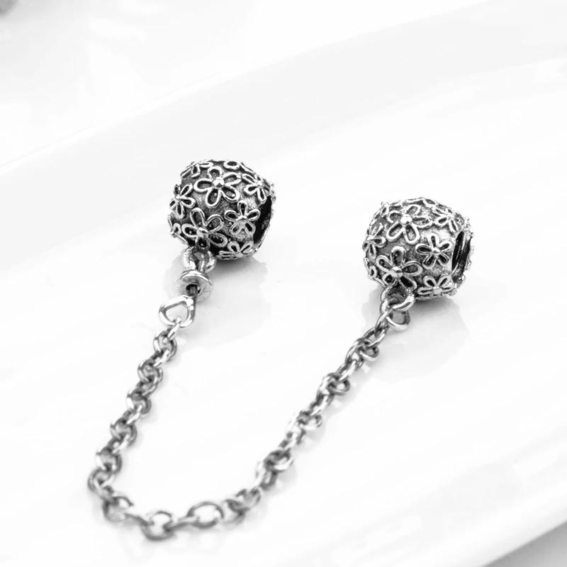 Модная Подлинная Подвеска из серебра S925 пробы, безопасная цепочка из бисера, оригинальные Подвески Pandora, браслеты, цепочка, браслет, ожерелье, подарок