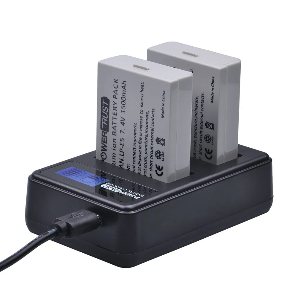 Зарядное устройство Powertrust с двумя USB-портами и ЖК-дисплеем 7 4 В 1500 мАч |