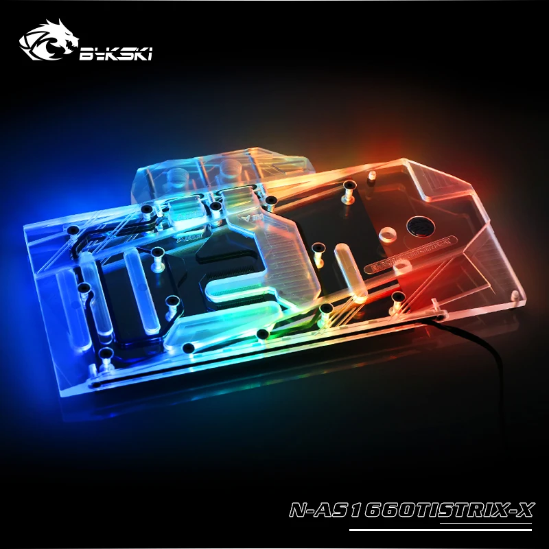 Bykski N-AS1660TISTRIX-X полноэкранная видеокарта блок водяного охлаждения для Asus Rog Strix