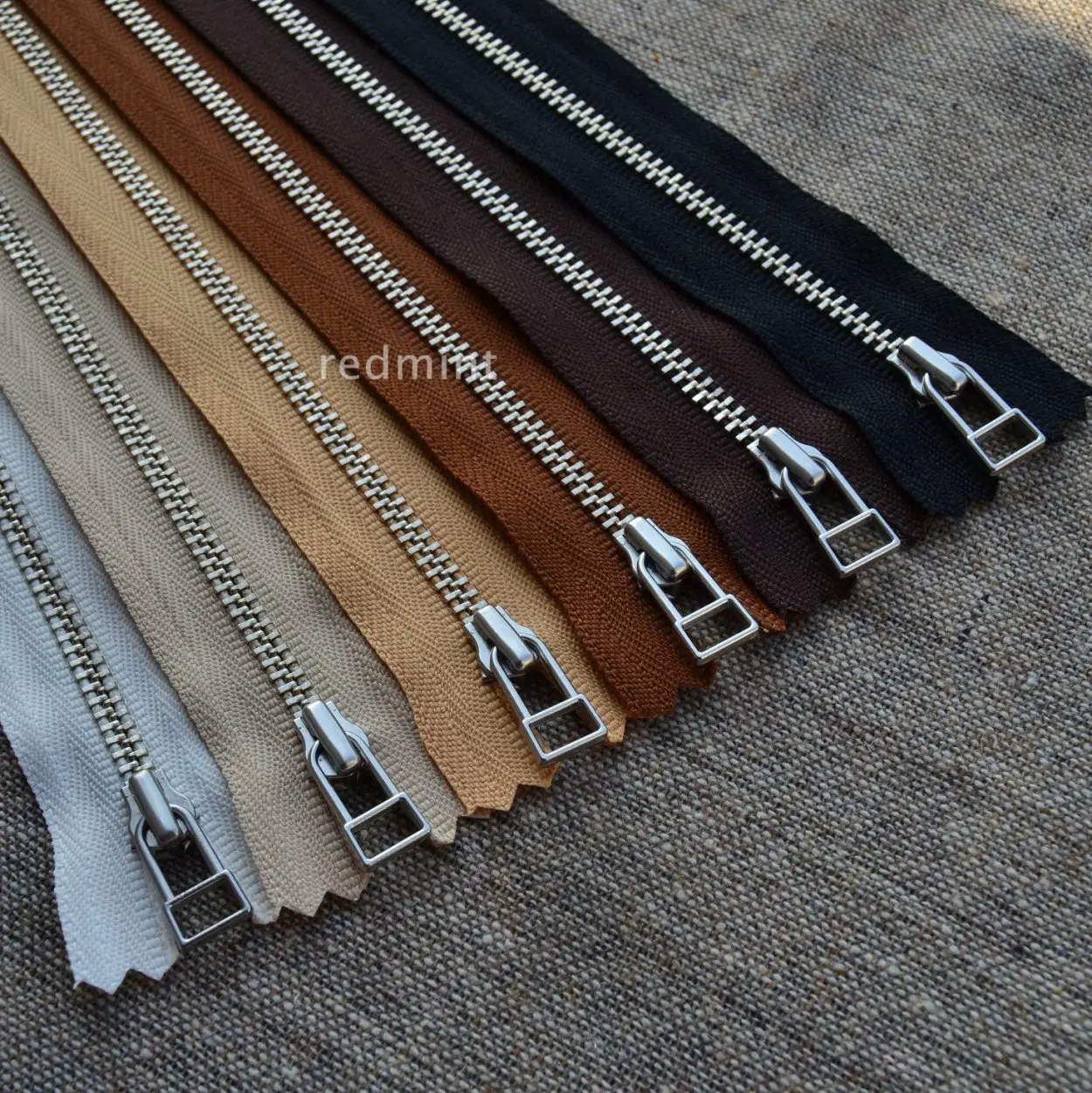

17CM 6 color 3 white copper closed DADHR YKK metal zipper leather bag clothing