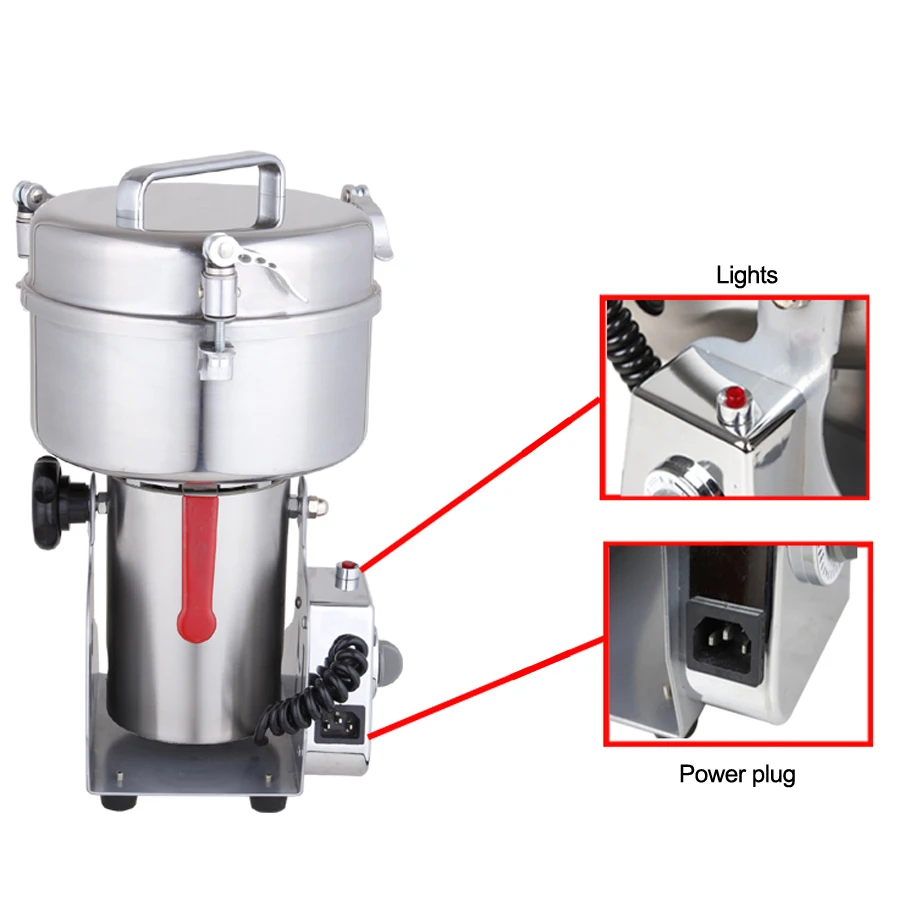 Electric Powder Grinder YB-1500A Stainless Steel Grinding Machine 1500g Rocking For Grain/ Bean | Инструменты