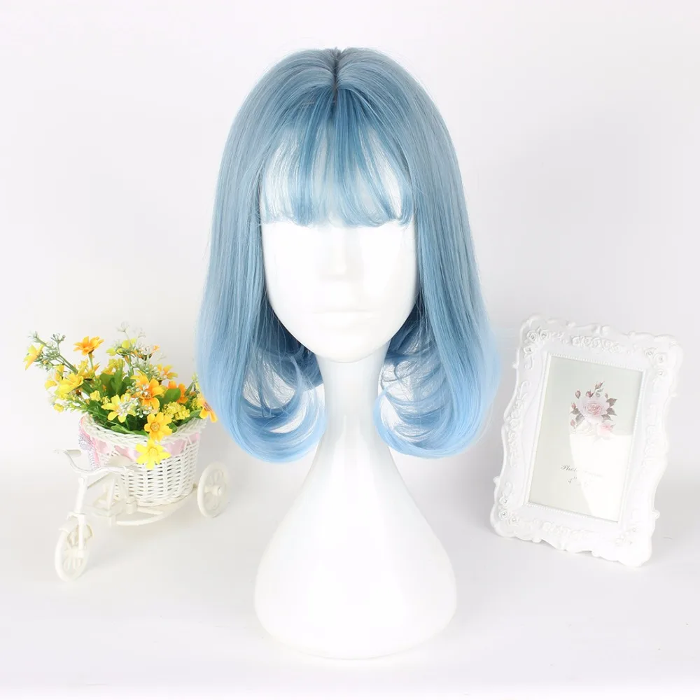 MCOSER 35 см короткий цвет смешанный синтетический Air Bang Косплей вечерние женские парик Высокая температура волокна волос WIG-635D