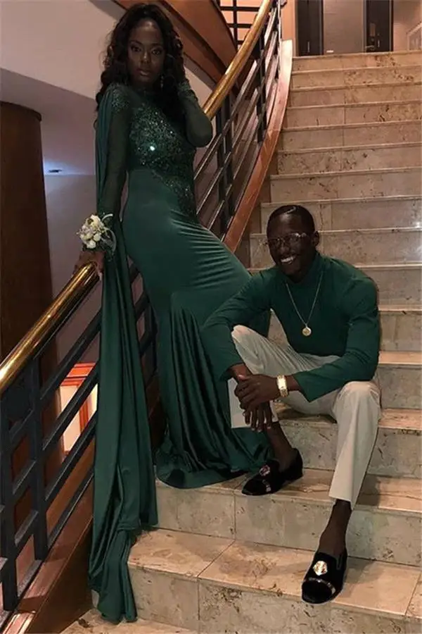 Vestido de gala изумрудно зеленый платье для выпускного с подолом в виде русалочьего
