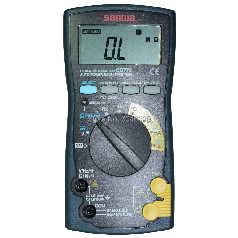 Sanwa CD772 Стандартный True RMS цифровой мультиметр с подсветкой резистор/конденсатор/частота/диод/температура тест