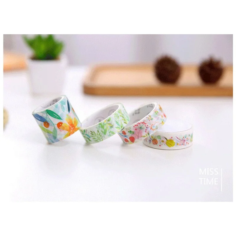 Мисс Время Весенние Цветы Серии Лента 4 Рулона/Мешок Декоративная Клейкая