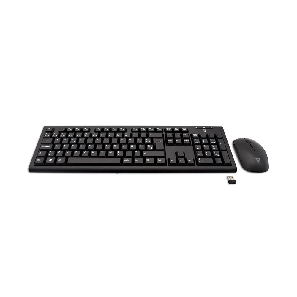Teclado y raton inalambrico V7 CKW200ES (Teclado espanol QWERTY] Color negro Wireless Keyboard and Mouse Combo | Компьютеры и офис