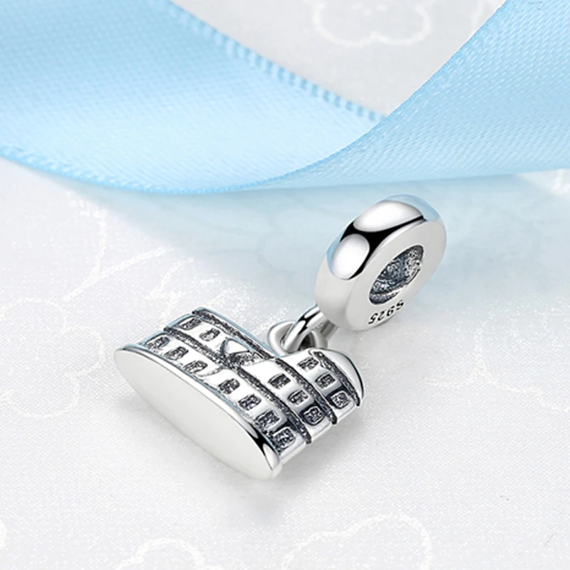 Authentic 100% 925 Sterling Silver Charm Bead Rome Colosseum Dangle Charms Fit Bracelets Necklace Women DIY Jewelry | Украшения и