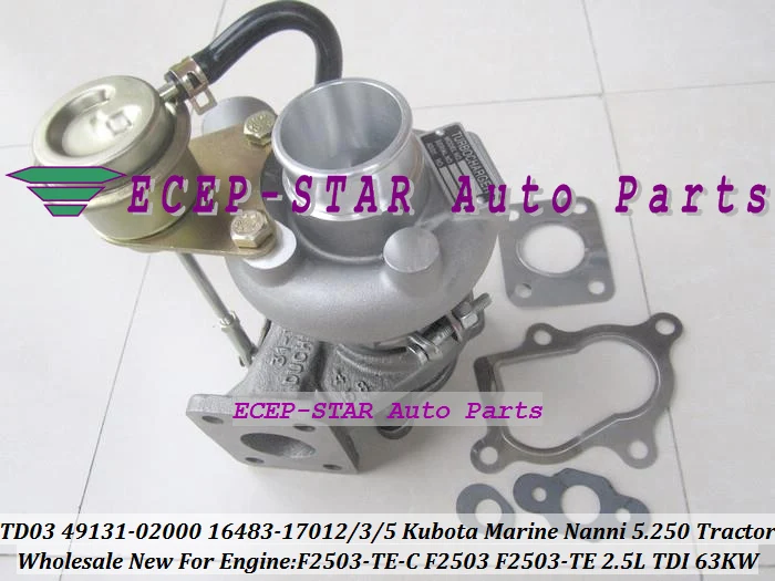 TD03 07 49131 02000 16483 17012 17013 17015 турбо для Kubota Marine Nanni 5 250 TDI F2503 TE трактора 2.5L 63Kw|turbo cell|turbo