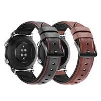 20mm 22mm leather watch band for samsung galaxy 3 active 2 leathersilicone hybrid watch strap women men sweatproof watchband