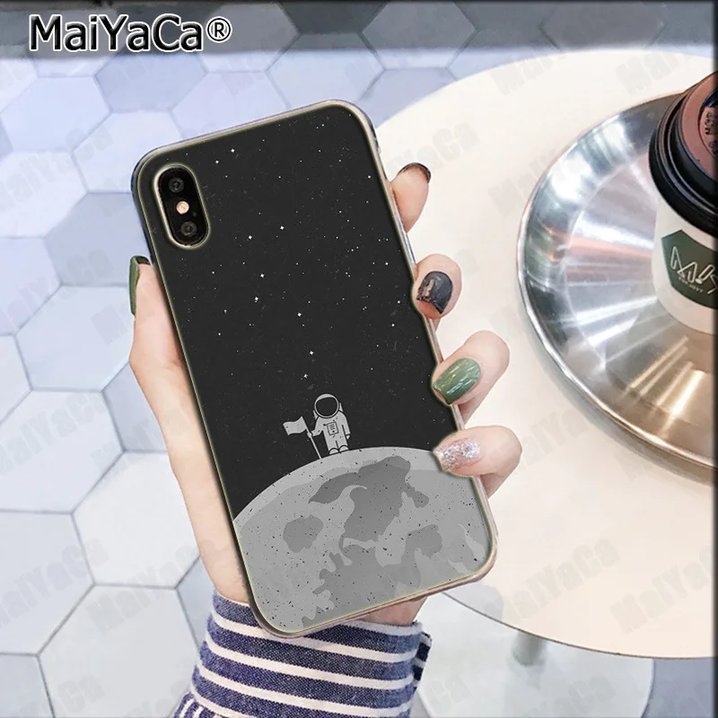 Чехол для телефона MaiYaCa с изображением Луны звезд космоса астронавта iphone SE 2020 11 pro