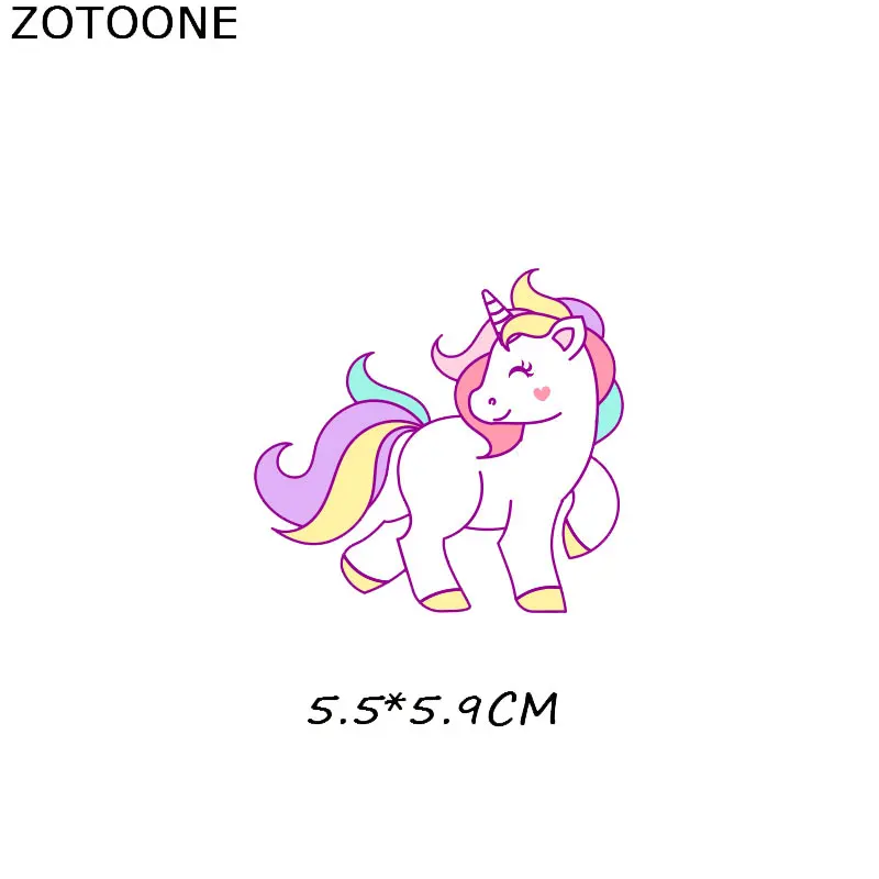 103 ZOTOONE/милые нашивки в виде животных, набор, железные Переводные нашивки в форме единорога для девочек, детская одежда, печатные DIY виниловые наклейки для переноса тепла - Цвет: 103