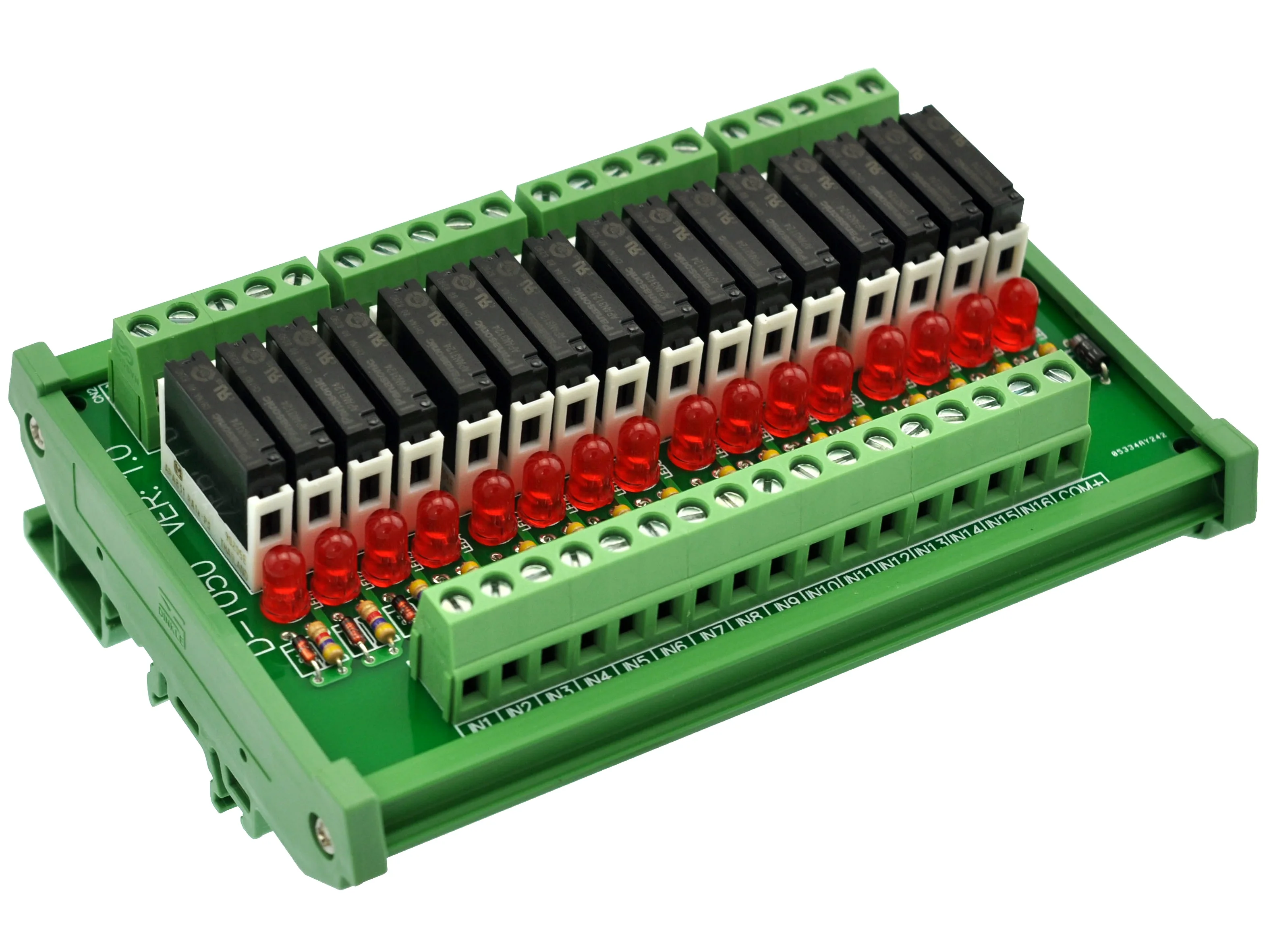 Тонкий DIN рейка крепление DC24V раковина/NPN 16 SPST NO 5A Мощность триггерный релейный
