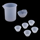 Прозрачные силиконовые многоразовые мерные чашки в ассортименте для смешивания, жидкая эпоксидная смола, распределение, хобби, литье, изготовление ювелирных изделий, инструменты сделай сам