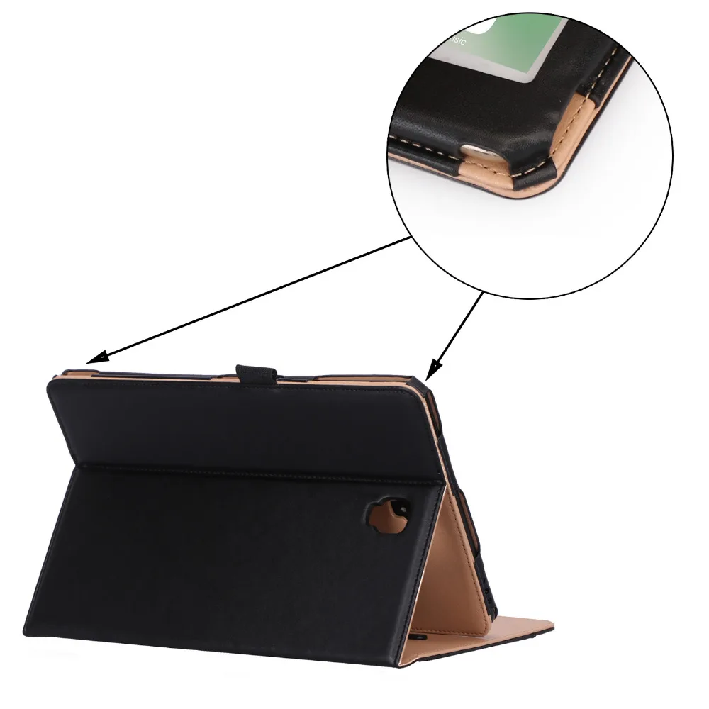 Тонкий кожаный магнитный смарт-чехол с ремешком на руку для Samsung Galaxy Tab S4 10 5 T830 T835