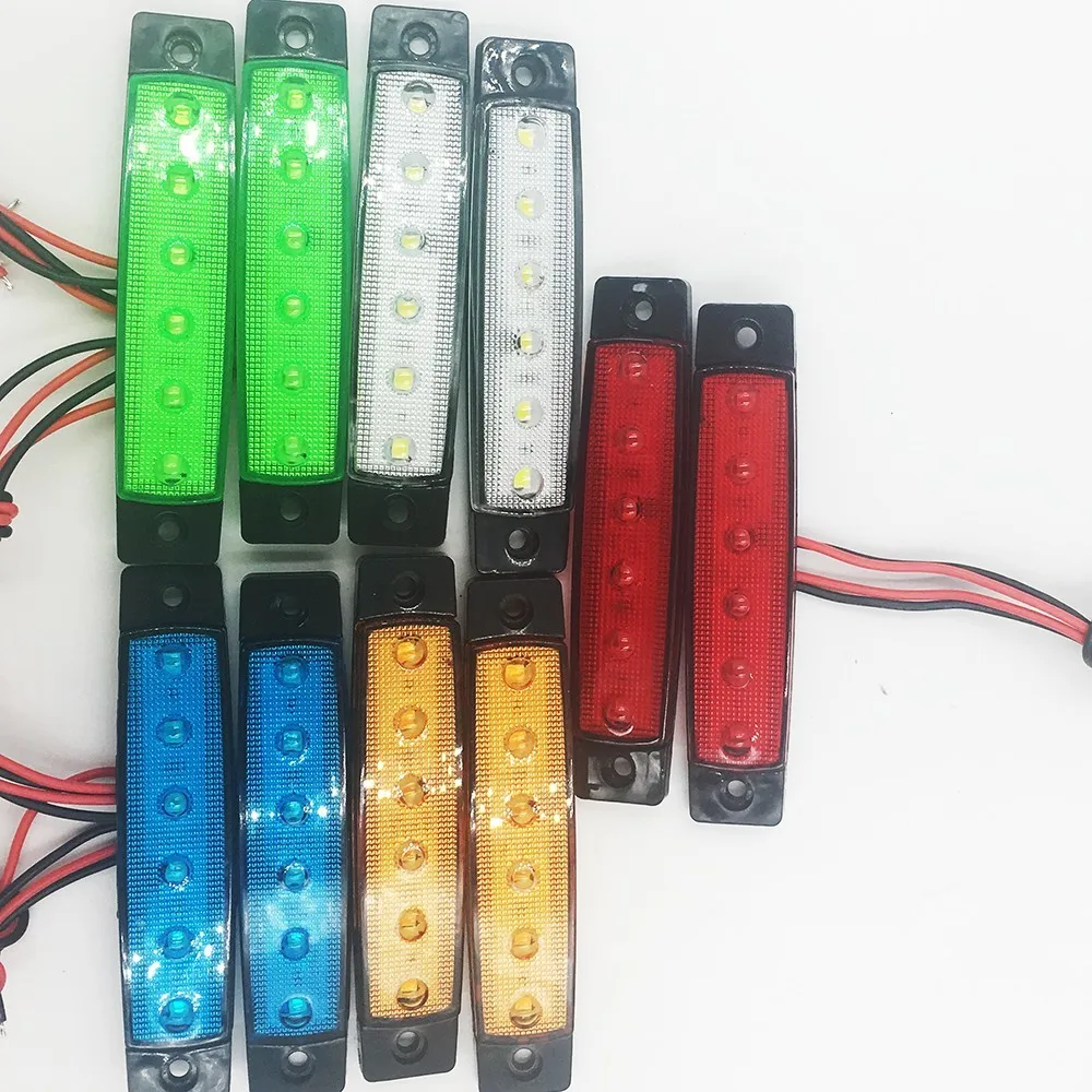 8x12 В 6 светодиодов боковые габаритные индикаторы лампа для автомобиля грузовика