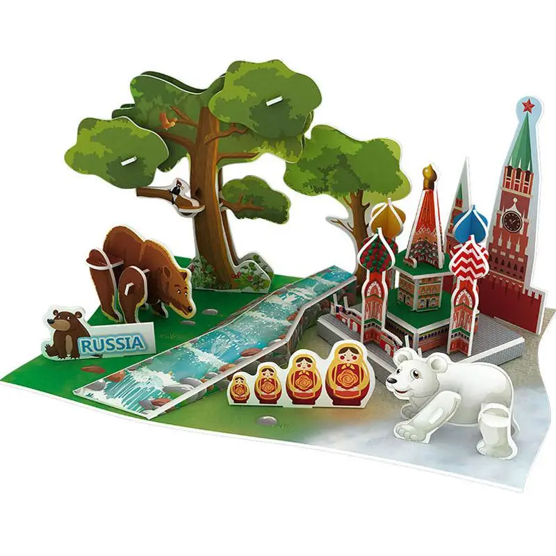 DIY 3D головоломка бумажная объемная модель собранная головоломка Обучающие Развивающие игры игрушки для детей головоломка дети Аэрокосмическая - Цвет: K