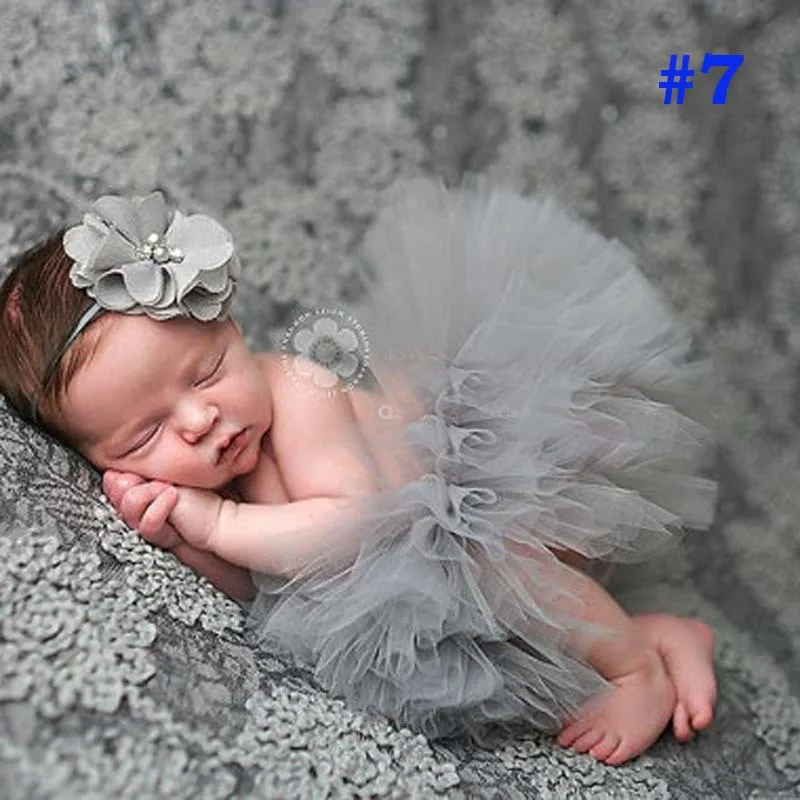 

Pretty Pink Princess Newborn Tutus Baby Tutu Skirt with Vintage Headband Newborn Photography Prop Birthday Gift TS019