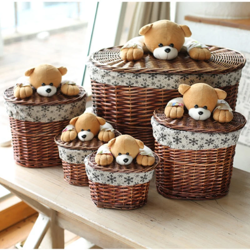 Маленькое и большое ведро для белья ивовая корзина хранения одежды короб