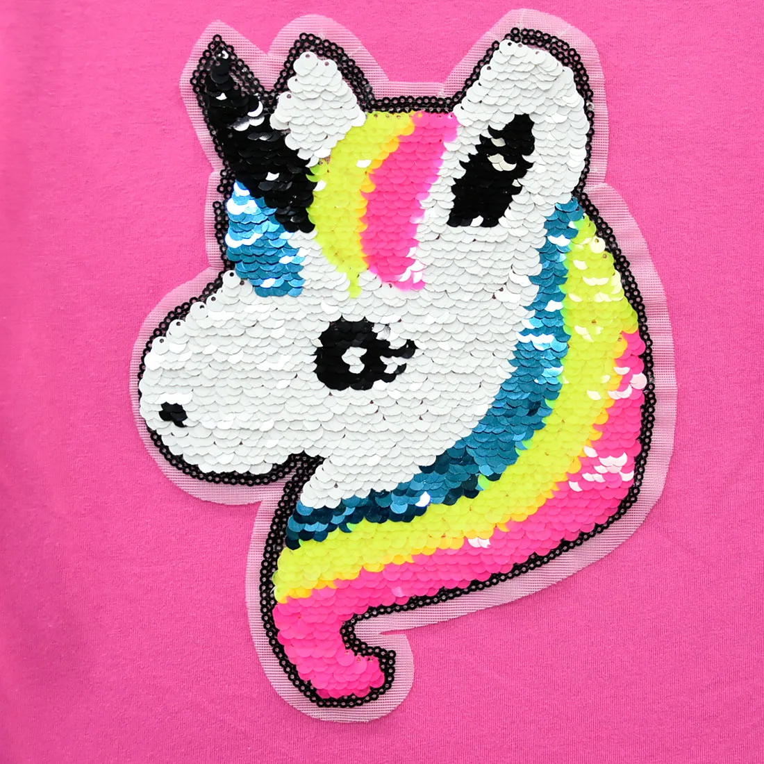100% cotton Toddler Kids 2019 New Girls Unicorn Clothing Tops Summer Short sleeve Double-sided sequins T-shirt Clothes | Мать и ребенок