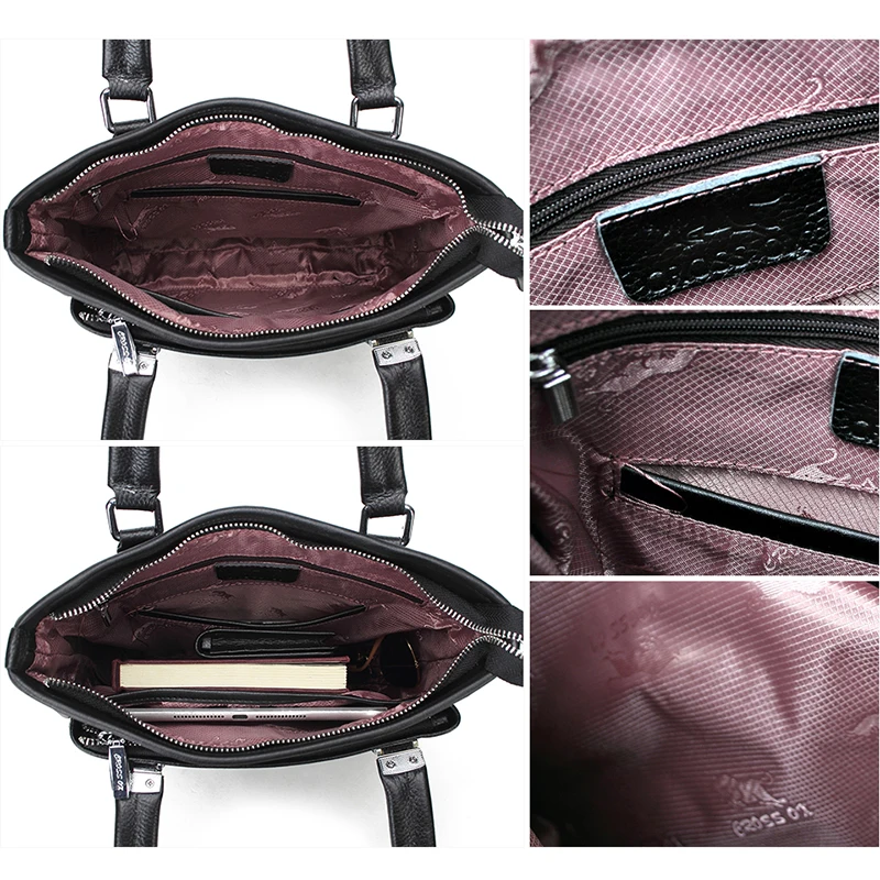CROSS OX Genuine Leather Men's Handbag Shoulder Bags For Men Vertical Style Messenger Bag Business Casual Portfolio HB557M |