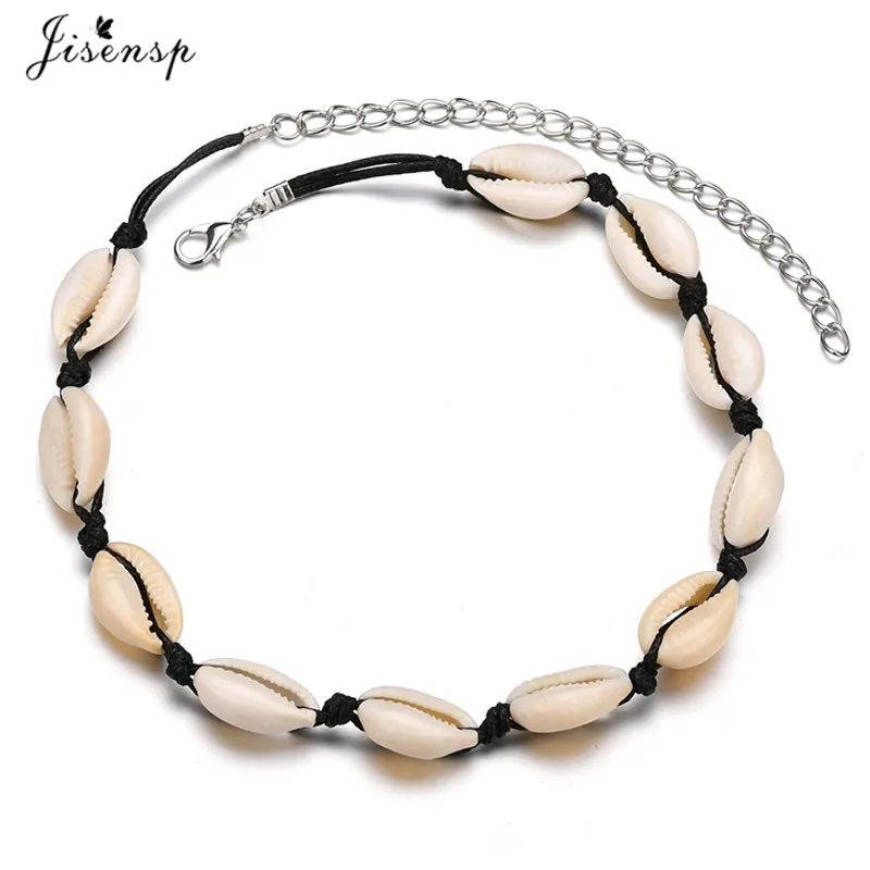 shell necklace Jisensp, Новое поступление, натуральное ожерелье из ракушек для женщин, богемное простое ожерелье в виде ракушки, s& Кулоны, ювелирное изделие, подарок - Окраска металла: shell necklace