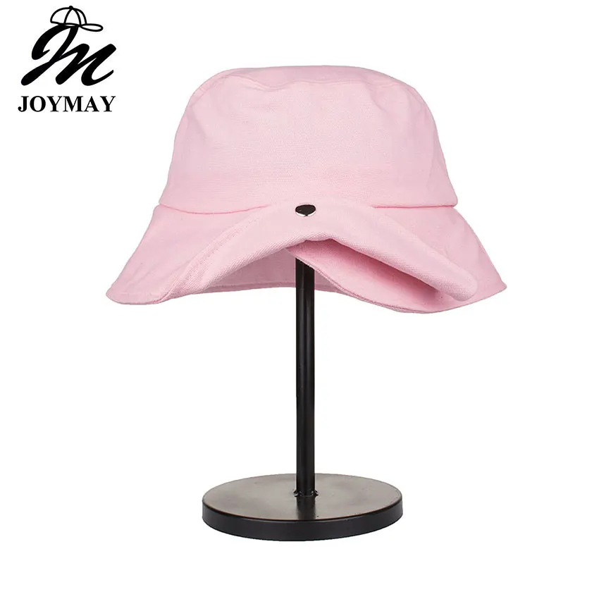 

Joymay 2018 High quality Fashion New Arrival Spring Solid color Women Bucket Hats with button Fisherman Hat outdoor Cap YF004
