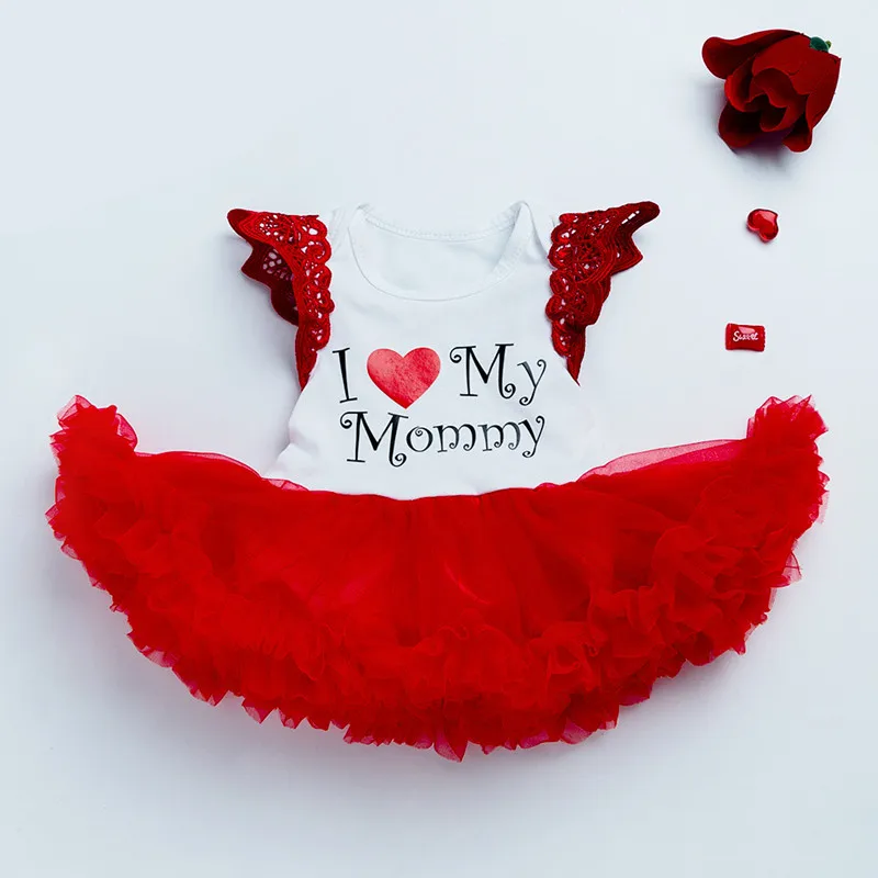 Красная и белая детская одежда с надписью love Удобная хлопковая для девочек очень