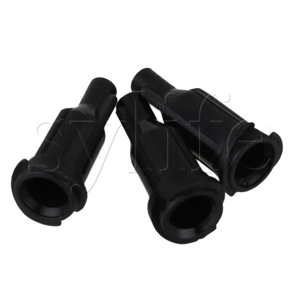 

100pcs Black Plastic Airtight Industrial Syringe Tip Cap Screw Type Connection