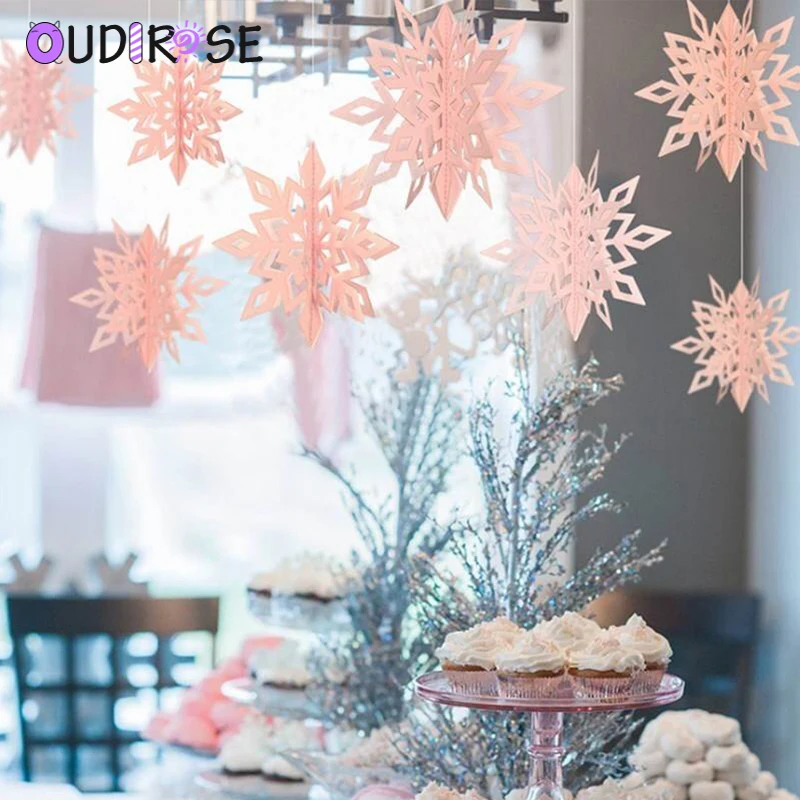 OUDIROSE 6 шт./партия большая коробка трехмерные висячие украшения снежинки