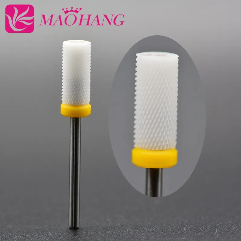 yellow extra fine MAOHANG керамическая насадка для ногтей, сверла, аксессуары для маникюрной машины, вращающиеся электрические пилки для ногтей, инструменты для маникюра - Цвет: yellow extra fine