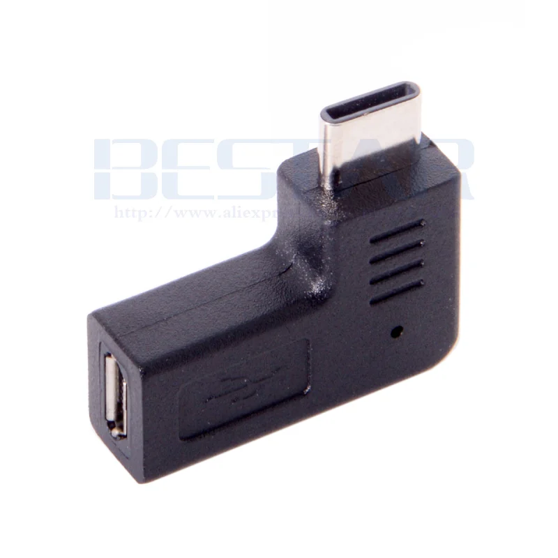 USB-C Type-C 3 1 папа к Micro USB 2 0 5Pin адаптер для передачи данных 90 градусов угловой тип