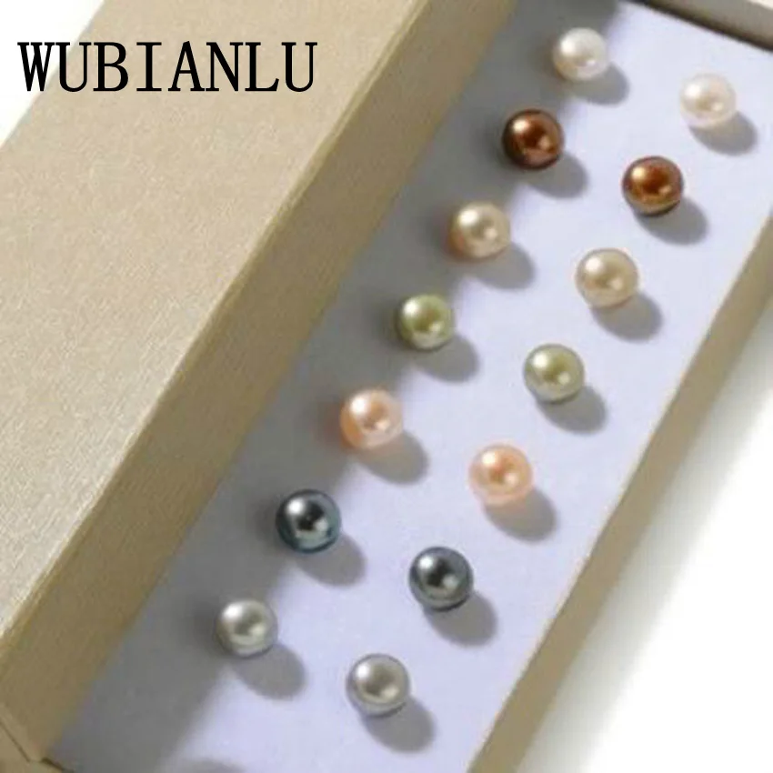 Серьги гвоздики WUBIANLU с искусственным жемчугом 8 мм 7 комплектов|fashion stud earrings|stud