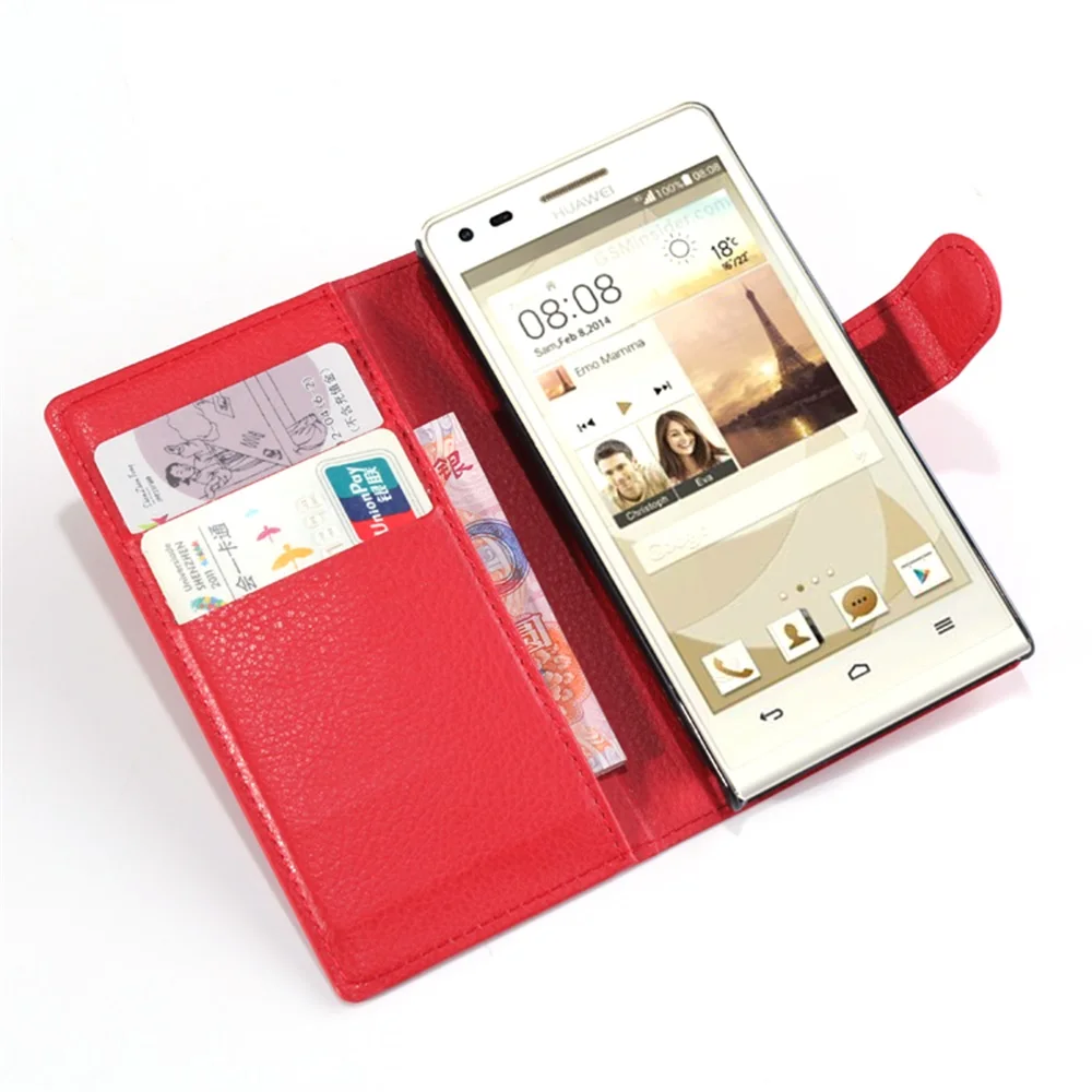 Для Huawei P7 Mini Cyboris чехол для Ascend G6 4G флип Личи кобура из искусственной кожи с