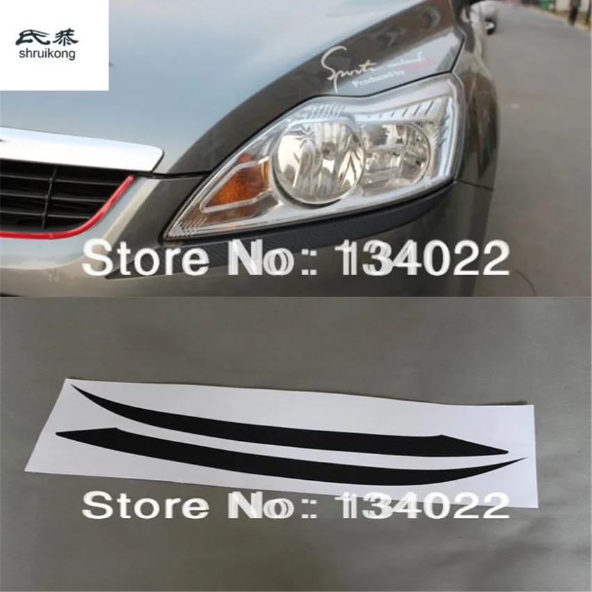 

The carbon fiber car stickers of Cars headlamps eyebrow for Ford Focus 2 MK2 2009-2011 Free shipping
