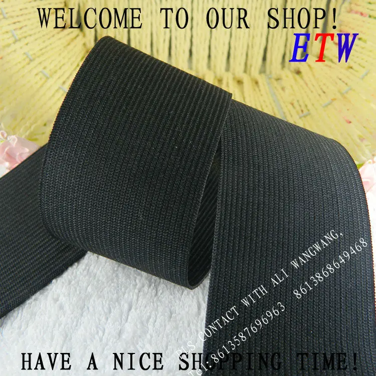 

Free shipping ! 60mm Black Knitting Elastic Tape /Elastic Stretch Webbing ,10 yards/Roll, for wholesale and retail