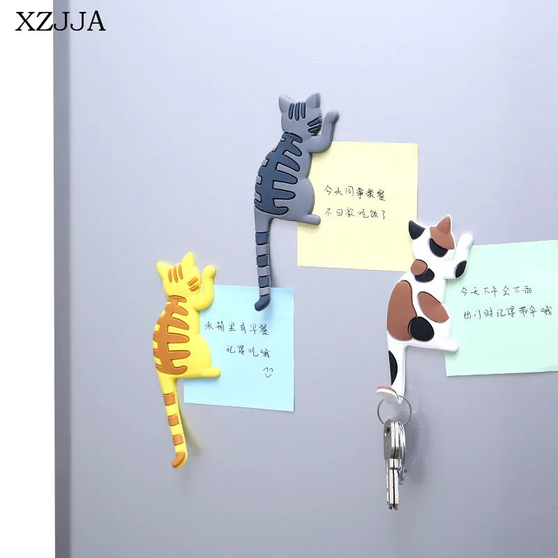 XZJJA милый мультяшный Кот Магнитные Крючки для холодильника вешалка всякой