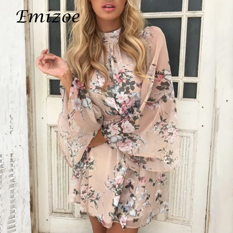 Сексуальное цветочное платье Emizoe женское Новое весеннее пляжное в стиле бохо с