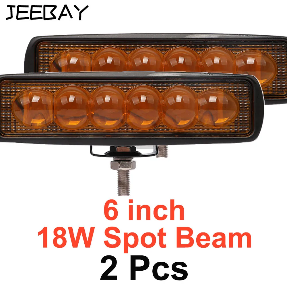2pcs 18W Spot 18 Вт светодиодный рабочий светильник 12 в 6 дюймов светодиодные балки Led бар внедорожный 4x4 автомобиль внедорожный Светодиодный точечный светильник автомобиль внедорожник аксессуары лодка pick Up UTV ATV - Цвет: 2pcs 18W Spot